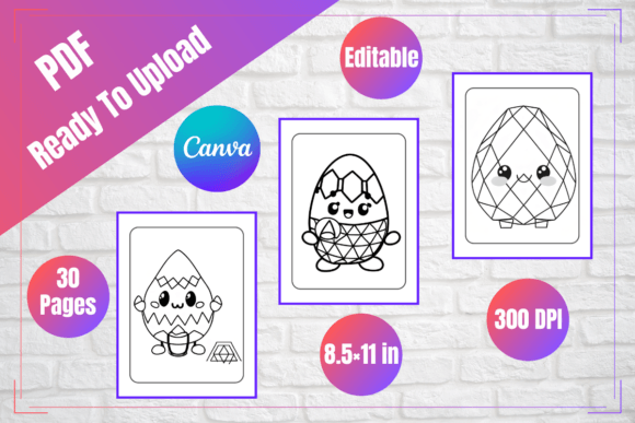 Charming Easter Kawaii Polygon Egg Coloring Pages for Creative Projects