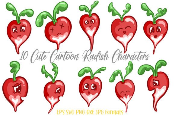 Charming Radish Kawaii Illustrations for Modern Design