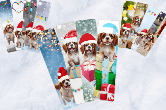 Christmas Puppy Bookmarks Set Printable: Design Delight
