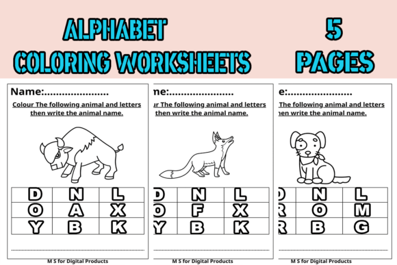 Coloring Worksheets with Cute Animal 2: A Design Asset for Engagement