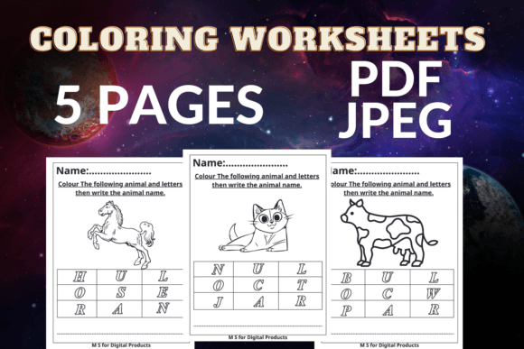 Coloring Worksheets with Cute Animal 3: Creative Design for Kids