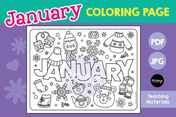 Creative Design Assets: The January Coloring Page