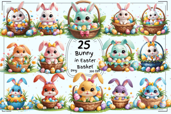 Cute Bunny in Easter Basket Clipart: A Designer's Guide