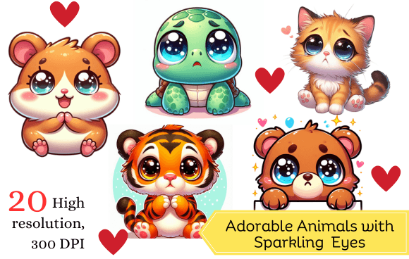 Cute Creatures with Sparkling Eyes: Elevating Your Visual Projects