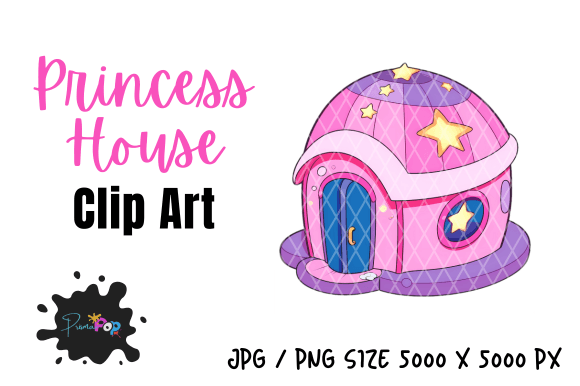 Enchanting Visuals with Cute Princess House Clipart