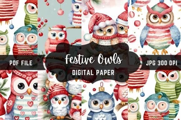 Festive Owls: Elevate Your Design Projects with Whimsical Charm