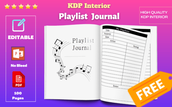 Playlist Journal: KDP Interior for Song & Memory Tracking