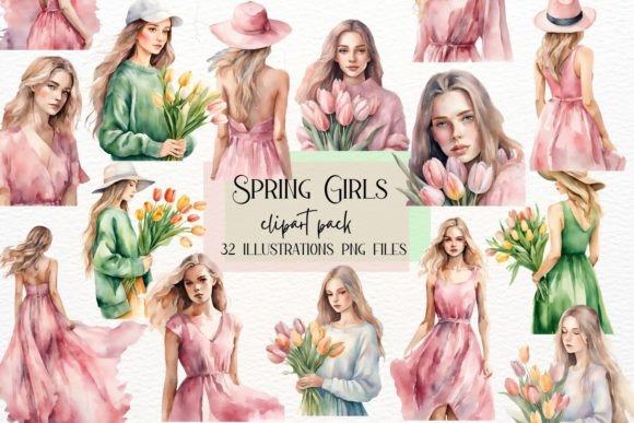 Spring Collection: Watercolor Spring, Pi for Design