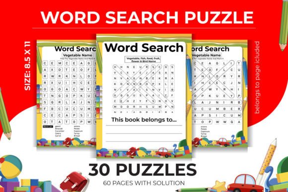 Word Search Puzzle for Kids: A Design-Driven Activity Template